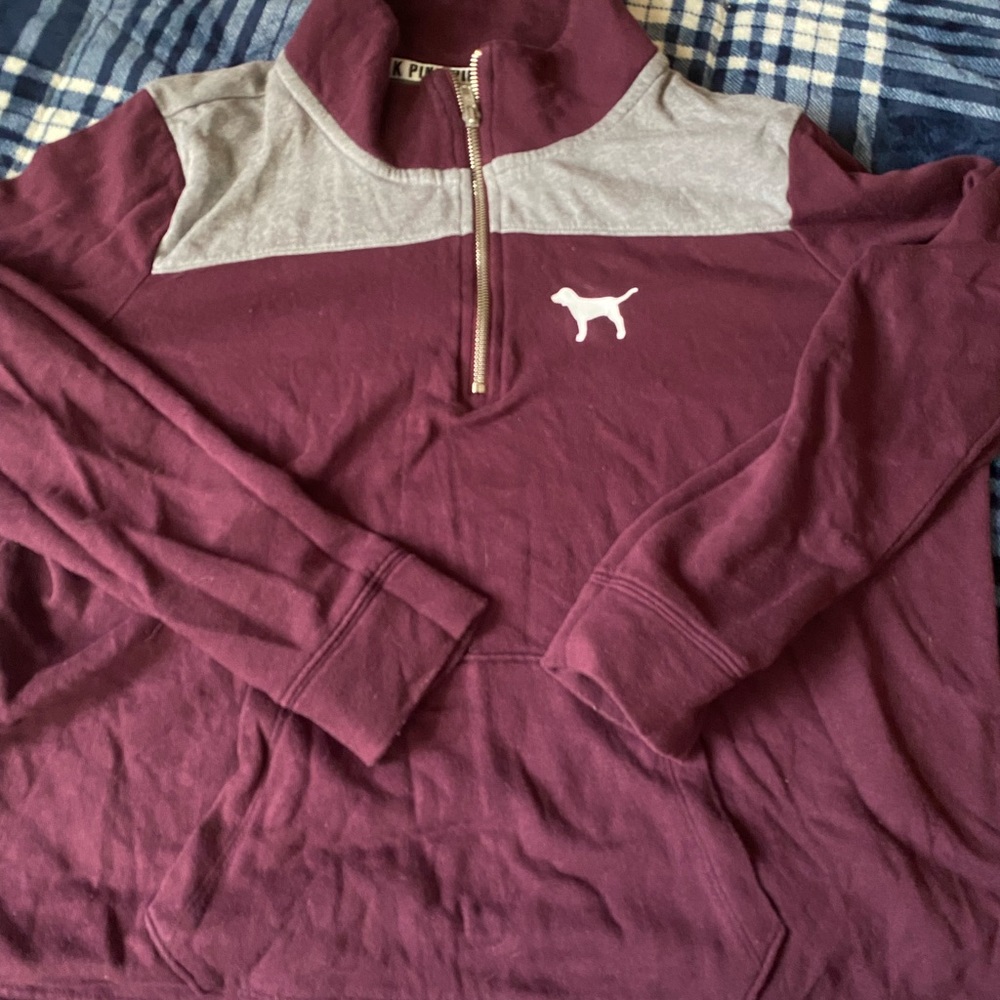 PINK half zip sweater